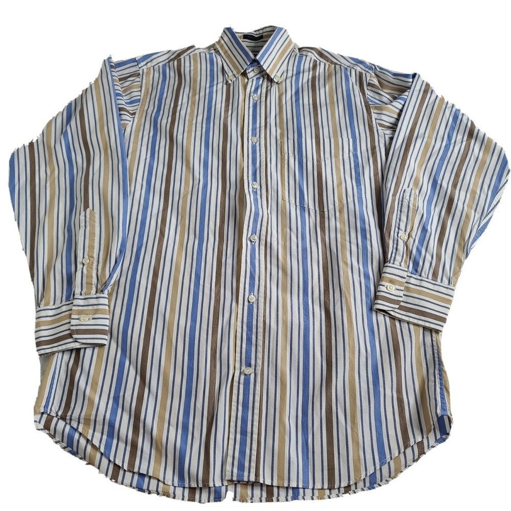 Paul Shark Yachting Size Small Colorful Blue Striped Made in Italy L/S Shirt